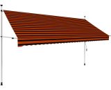 Hommoo - Manual Retractable Awning 350 cm Orange and Brown DDvidaXL145839_UK