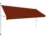 Manual Retractable Awning 400 cm Orange and Brown - Hommoo DDvidaXL145840_UK