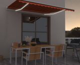 Manual Retractable Awning with led 450x300 cm Orange and Brown - Hommoo DDvidaXL3068925_UK