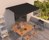 Hommoo - Manual Retractable Awning 400x350 cm Anthracite DDvidaXL3069179_UK