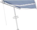 Hommoo Manual Retractable Awning with LED 300x250 cm Blue and White 7685213053918 DDvidaXL3069501_UK