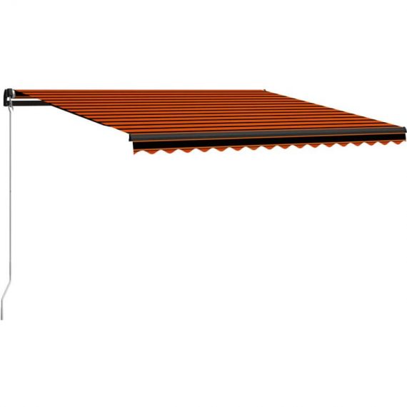 Manual Retractable Awning 450x300 cm Orange and Brown - Hommoo DDvidaXL3055195_UK
