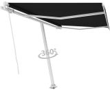 Hommoo - Freestanding Manual Retractable Awning 300x250 cm Anthracite DDvidaXL3069499_UK