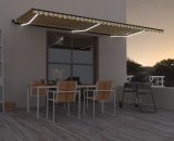 Hommoo - Manual Retractable Awning with LED 600x350 cm Yellow and White DDvidaXL3069243_UK