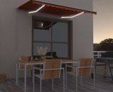 Manual Retractable Awning with led 300x250 cm Orange and Brown - Hommoo DDvidaXL3068865_UK
