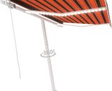 Manual Retractable Awning with led 300x250 cm Orange and Brown - Hommoo 7685213053949 DDvidaXL3069505_UK