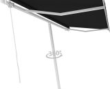 Hommoo - Freestanding Manual Retractable Awning 450x300 cm Anthracite DDvidaXL3069559_UK