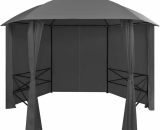 Hommoo - Garden Marquee Pavilion Tent with Curtains Hexagonal 360x265 cm DDVD28954_UK