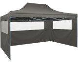 Foldable Tent with 3 Walls 3x4.5 m Anthracite - Hommoo DDVD29139_UK