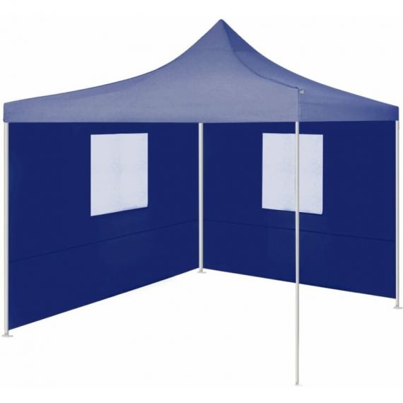Hommoo - Professional Folding Party Tent with 2 Sidewalls 2x2 m Steel Blue DDvidaXL48878_UK