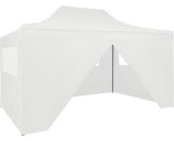 Foldable Party Tent with 4 Sidewalls 3x4.5 m White - Hommoo DDvidaXL48870_UK