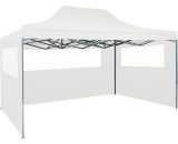 Hommoo - Foldable Patry Tent with 3 Sidewalls 3x4.5 m White DDvidaXL48871_UK