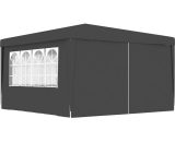 Hommoo - Professional Party Tent with Side Walls 4x4 m Anthracite 90 g/m? DDvidaXL48535_UK
