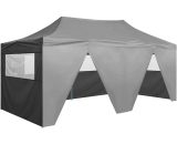 Hommoo Professional Folding Party Tent with 4 Sidewalls 3x6 m Steel Anthracite DDvidaXL48867_UK