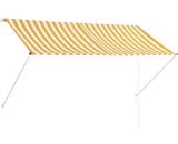 Hommoo - Retractable Awning 250x150 cm Yellow and White VD05649 8077889670336 VD05649_UK