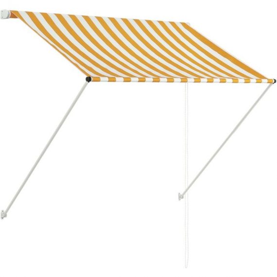 Retractable Awning 150x150 cm Yellow and White VD05647 - Hommoo 8077889670312 VD05647_UK