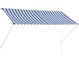 Hommoo Retractable Awning 250x150 cm Blue and White VD05643 8077889670275 VD05643_UK