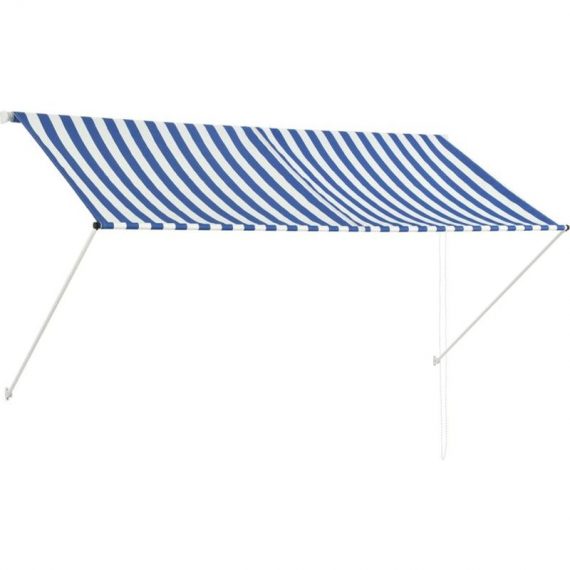 Hommoo Retractable Awning 250x150 cm Blue and White VD05643 8077889670275 VD05643_UK