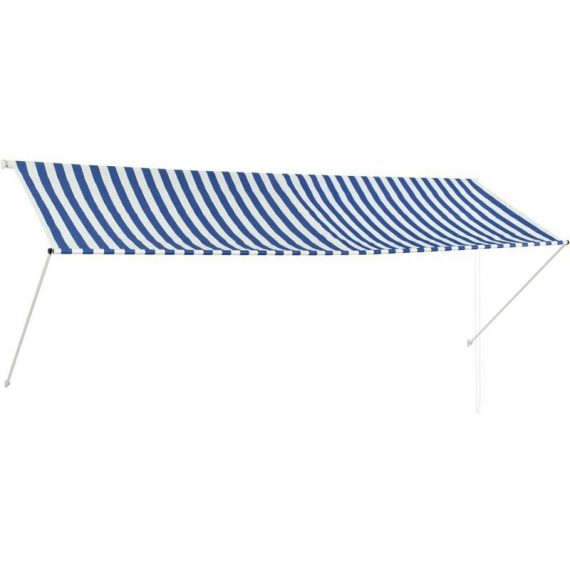 Retractable Awning 350x150 cm Blue and White VD05645 - Hommoo 8077889670299 VD05645_UK