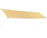 Hommoo - Retractable Awning 400x150 cm Yellow and White VD05652 8077889670367 VD05652_UK