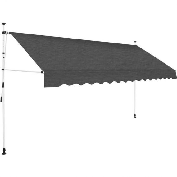 Hommoo - Manual Retractable Awning 400 cm Anthracite VD05587 VD05587_UK