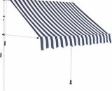 Hommoo Manual Retractable Awning 150 cm Blue and White Stripes VD27582 8077889600890 VD27582_UK