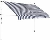 Hommoo - Manual Retractable Awning 250 cm Blue and White Stripes VD27584 8077889600913 VD27584_UK