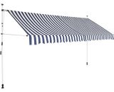 Manual Retractable Awning 350 cm Blue and White Stripes VD27586 - Hommoo VD27586_UK