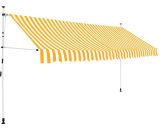 Hommoo - Manual Retractable Awning 350 cm Yellow and White Stripes VD27598 8077889760051 VD27598_UK