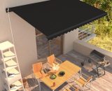 Hommoo - Manual Retractable Awning 450x300 cm Anthracite DDvidaXL3051240_UK