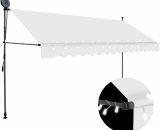 Manual Retractable Awning with led 400 cm Cream - Hommoo DDvidaXL145875_UK