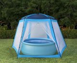 Pool Tent Fabric 500x433x250 cm Blue VD32643 - Hommoo VD32643_UK