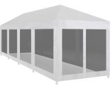 Hommoo - Party Tent with 10 Mesh Sidewalls 12x3 m VD29264 VD29264_UK