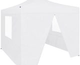 Hommoo - Professional Folding Party Tent with 4 Sidewalls 2x2 m Steel White DDvidaXL48888_UK