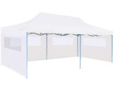 Folding Pop-up Partytent with Sidewalls 3x6 m Steel White - Hommoo DDvidaXL48863_UK