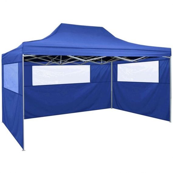 Hommoo - Foldable Tent with 3 Walls 3x4.5 m Blue DDVD29137_UK