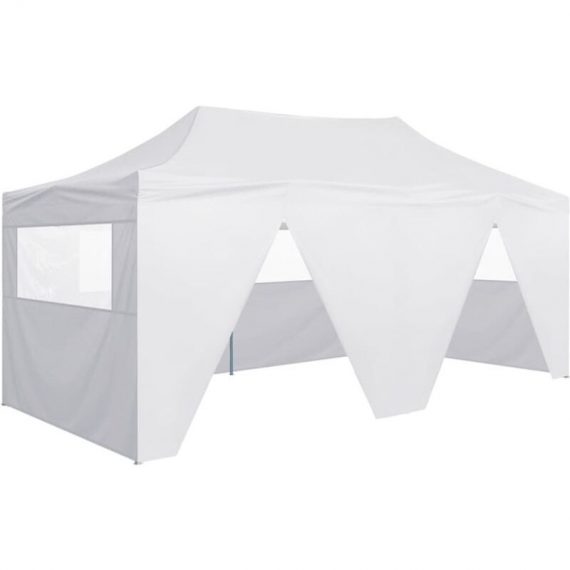 Hommoo - Professional Folding Party Tent with 4 Sidewalls 3x6 m Steel White DDvidaXL48868_UK