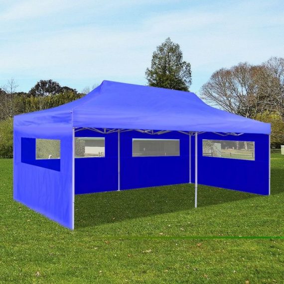 Hommoo - Blue Foldable Pop-up Party Tent 3 x 6 m VD26593_UK