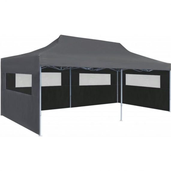 Folding Pop-up Partytent with Sidewalls 3x6 m Anthracite - Hommoo VD29132_UK