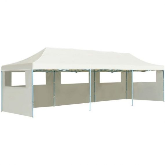 Hommoo Folding Pop-up Party Tent with 5 Sidewalls 3x9 m Cream VD29141 VD29141_UK