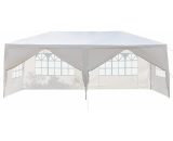 Kartokner - Awning Shade Shelter for Wedding Festival Beach Marquee Garden Canopy with Coated Steel Frame WhiteGazebo with 6 Sides 3m x 6m Outdoor karpaofu1109400 8296650944456
