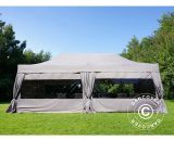 Dancover - Pop up gazebo FleXtents Pop up canopy Folding tent pro 4x8 m Latte, incl. 6 sidewalls & decorative curtains - Latte 5710828900943 5710828900943