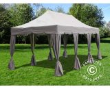 Dancover - Pop up gazebo FleXtents Pop up canopy Folding tent pro Peaked 4x6 m Latte, incl. 8 decorative curtains - Latte 5710828891494 5710828891494