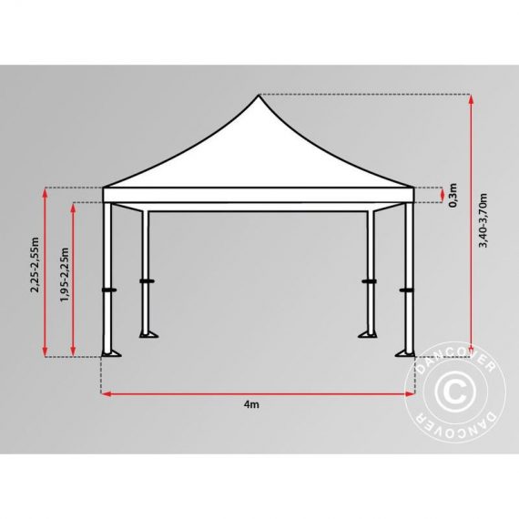 Dancover - Pop up gazebo FleXtents Pop up canopy Folding tent Xtreme 50 4x4 m Striped - White / red 5710828615236 5710828615236