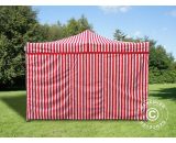 Dancover - Pop up gazebo FleXtents Pop up canopy Folding tent Xtreme 50 4x4 m Striped incl. 4 sidewalls - White / red 5710828615243 5710828615243
