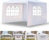 Gazebo with 3 Sides 3m x 3m, Marquee Garden Canopy with Coated Steel Frame, Outdoor Waterproof Gazebo Camping Party Tent, Awning Shade Shelter for Y0001-UK1-Y0001-220509-005 7623075370507