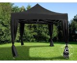 Dancover - Pop up gazebo FleXtents Pop up canopy Folding tent pro 3x3 m Black, incl. 4 decorative curtains - Black 5710828395763 5710828395763