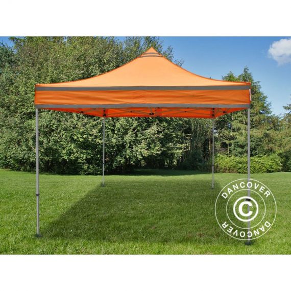 Dancover - Pop up gazebo FleXtents Pop up canopy Folding tent pro Work tent 3x3 m Orange Reflective - Orange 5710828589315 5710828589315