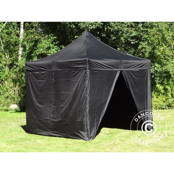 Dancover - Pop up gazebo FleXtents Pop up canopy Folding tent Xtreme 50 3x3 m Black, Flame retardant, incl. 4 sidewalls - Black 5710828657823 5710828657823