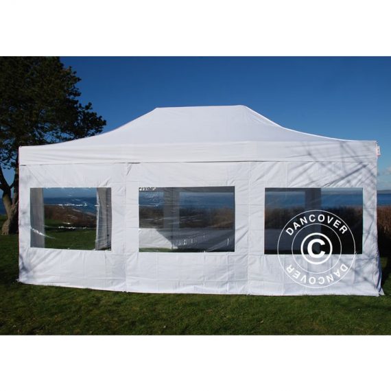 Dancover - Pop up gazebo FleXtents Pop up canopy Folding tent Xtreme 50 4x6 m White, Flame retardant, incl. 8 sidewalls - White 5710828779945 5710828779945